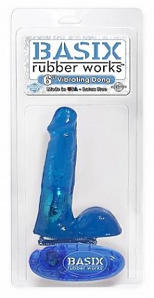 Basix Blue 6" Vibrating Dong