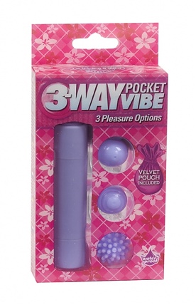 3-Way Pocket Vibe W/ Pouch - Purple