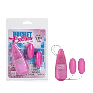 Pocket Exotics Vibrating Double Pink Passion Bullets