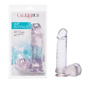 Jelly Royale Dong With Suction Cup 6 Inch Clear