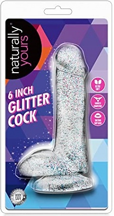 Naturally Yours Glitter Dildo Suction Cup -6inch