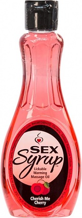 Toy Sex Syrup Lickable Warming Massage Oil - Cherry 4 Oz